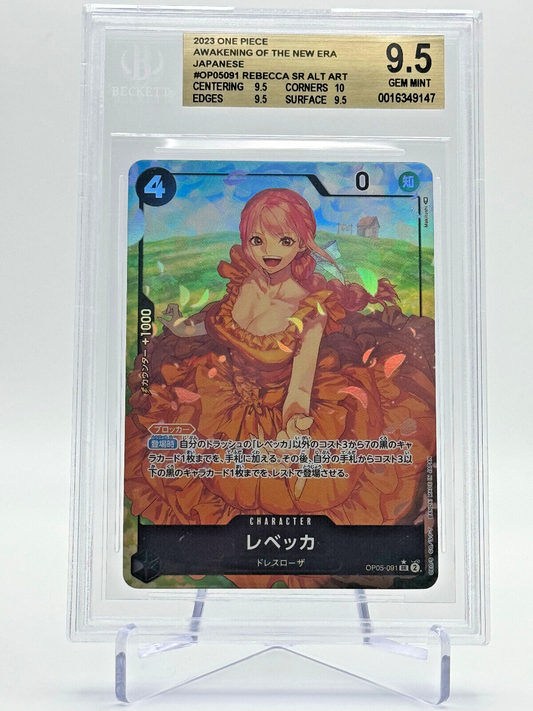 BGS 9.5 OP05-091 SR JAP Rebecca (Parallel) Graded Card