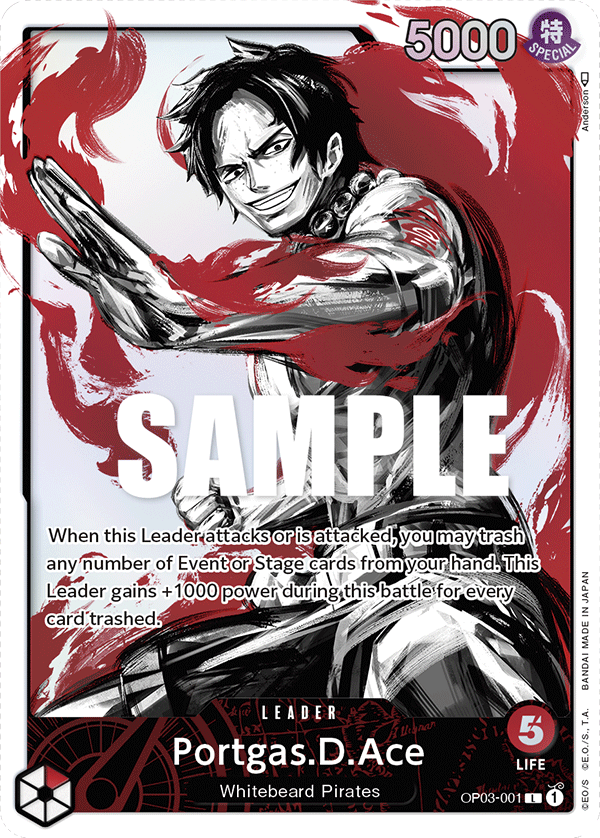 OP03-001 L ENG Portgas D. Ace (Parallel) Leader Card