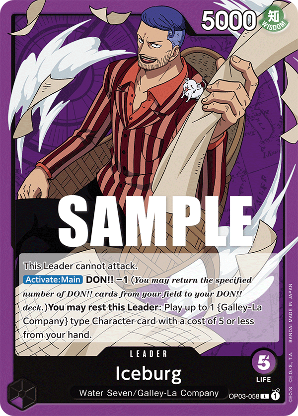 OP03-058 L ENG Iceburg Leader card