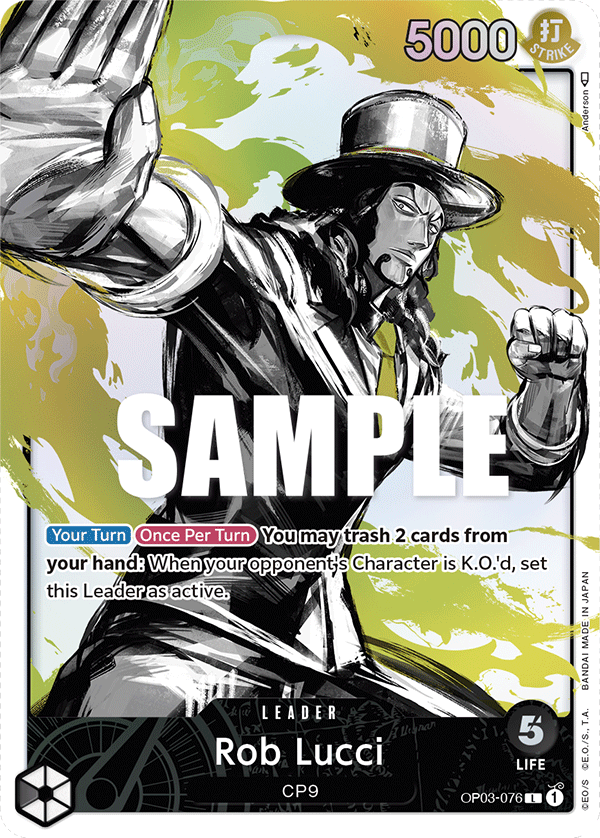 OP03-076 L ENG Rob Lucci (Parallel) Leader card