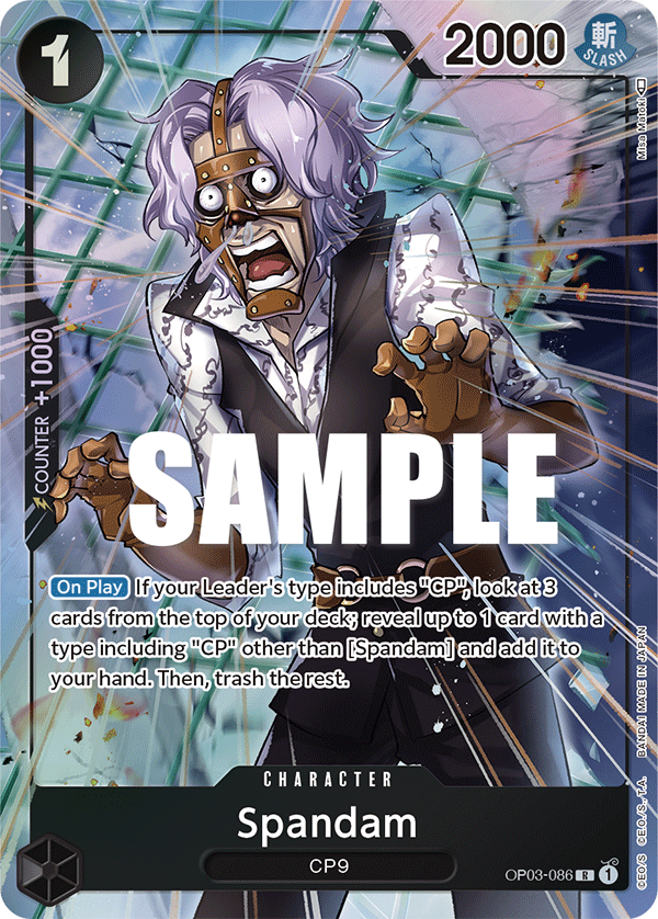 OP03-086 R ENG Spandam (Parallel) Rare character card