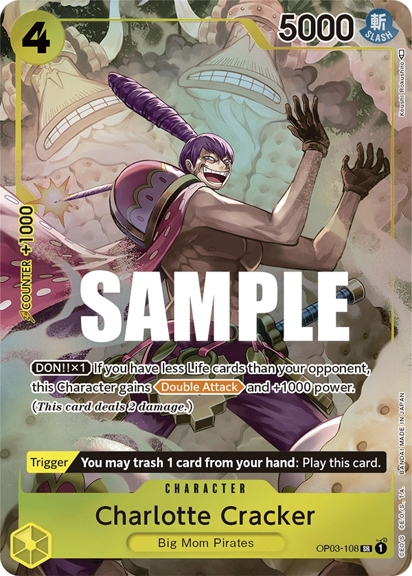 OP03-108 SR ENG Charlotte Cracker (Parallel) Super Rare Character Card – Boutique Carte One Piece