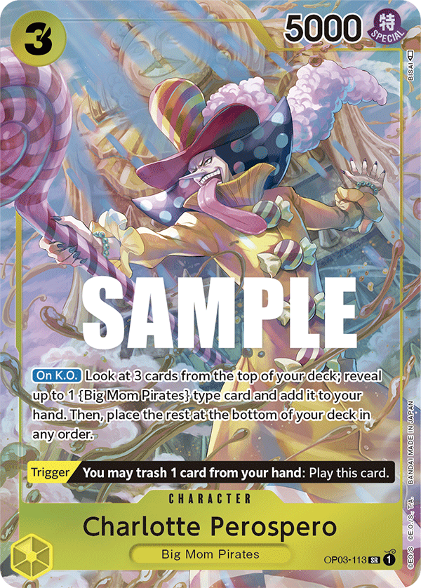 OP03-113 SR ENG Charlotte Perospero (Parallel) Super Rare Character Card