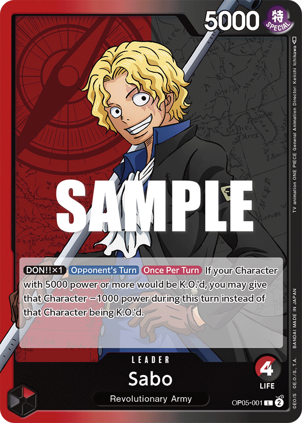 OP05-001 L ENG Sabo Carte leader