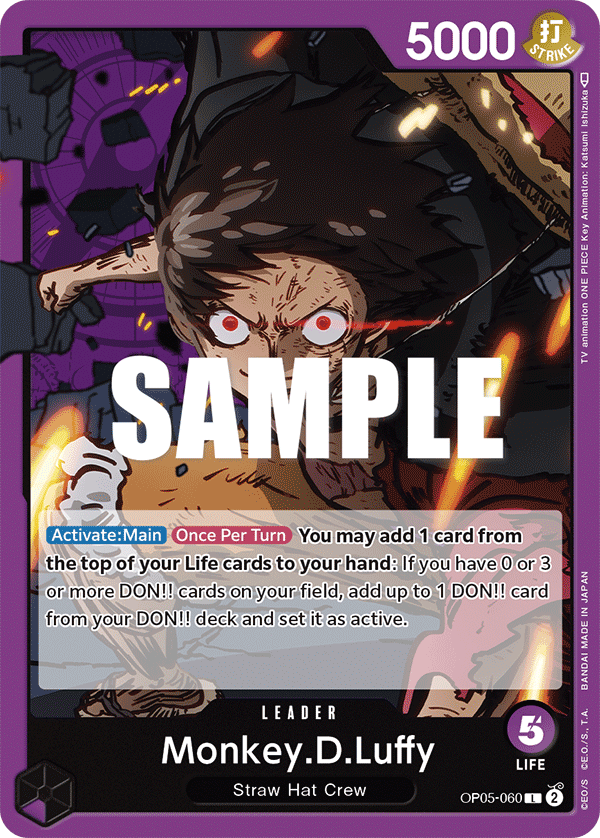 best leader cards one piece tcg OP05-060 L ENG Monkey D. Luffy Leader Card – Boutique Carte One Piece