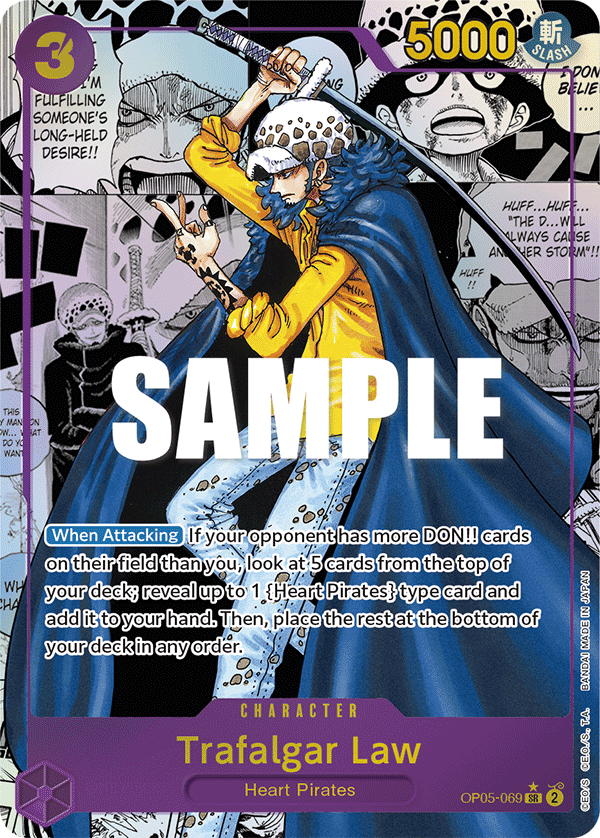 OP05-069 SR ENG Trafalgar Law Carte personnage super rare (Manga Parallèle)