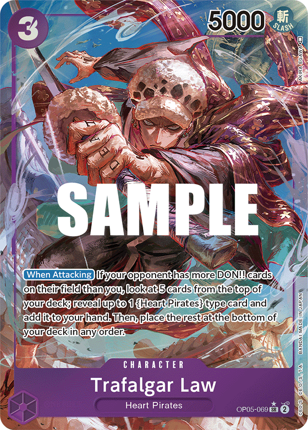 OP05-069 SR ENG Trafalgar Law Super Rare Character Card (Parallel) Boutique Carte One Piece OP05-069 SR ENG Trafalgar Law Super Rare Character Card (Parallel) Boutique Carte One Piece