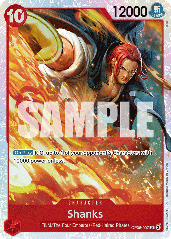 OP06-007 SR ENG Shanks Super Rare Character Card Boutique Carte One Piece OP06-007 SR ENG Shanks Super Rare Character Card Boutique Carte One Piece
