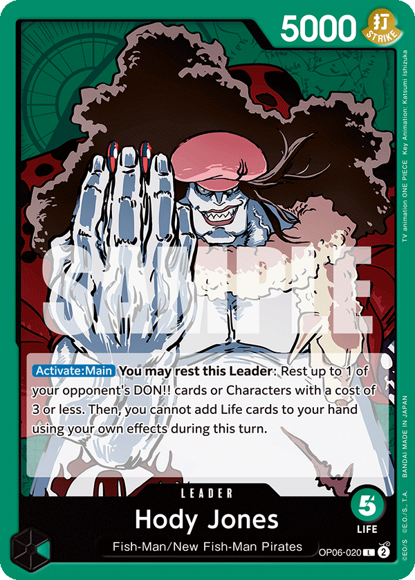 OP06-020 L ENG Hody Jones Leader Card