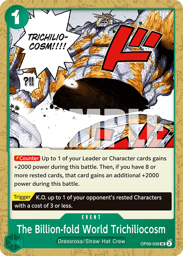 OP06-038 UC ENG The Billion-fold World Trichiliocosm Uncommon Event Card