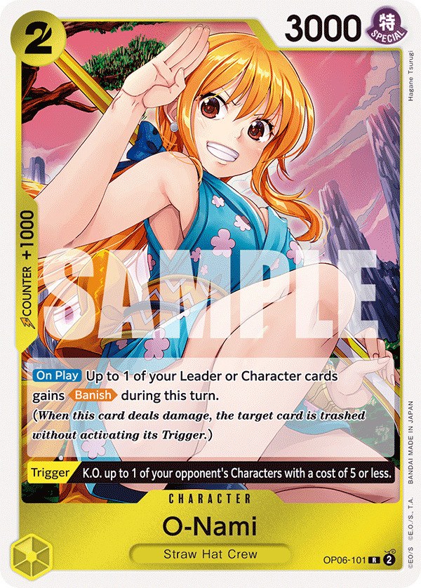 OP06-101 R ENG O-Nami Rare Character Card Boutique Carte One Piece OP06-101 R ENG O-Nami Rare Character Card Boutique Carte One Piece
