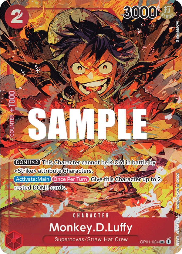 OP01-024 SR ENG Monkey D. Luffy Parallel Super Rare Character Card Boutique Carte One Piece OP01-024 SR ENG Monkey D. Luffy Parallel Super Rare Character Card Boutique Carte One Piece