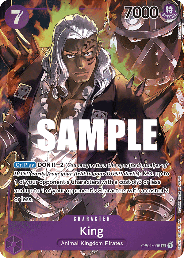 OP01-096 SR ENG King Parallèle Carte personnage super rare