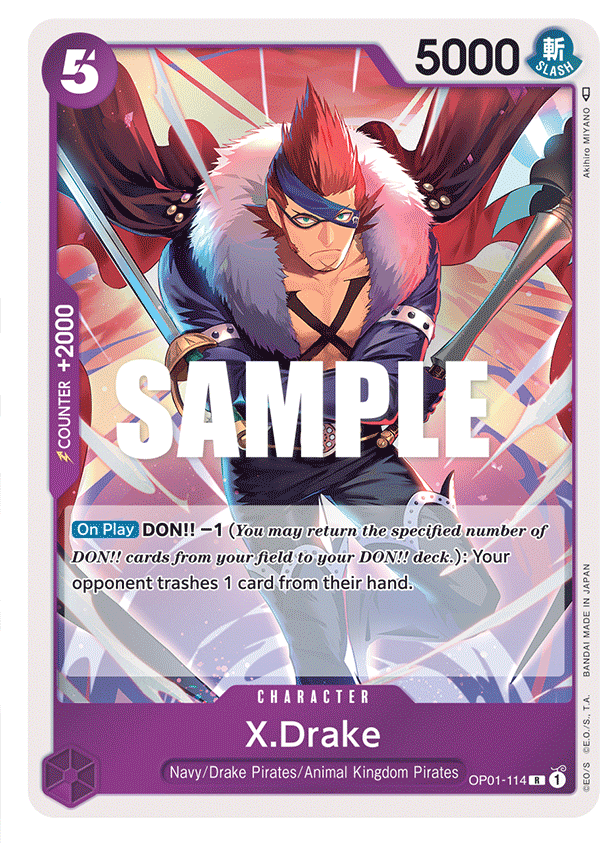 OP01-114 R ENG X Drake Carte personnage rare