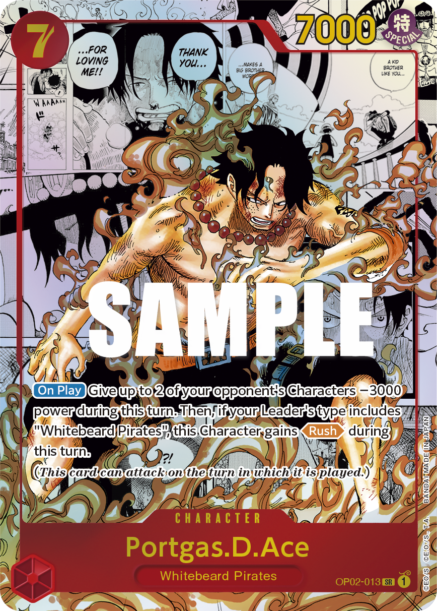 OP02-013 SR ENG Portgas D. Ace Parallel Manga Super Rare Character Card
