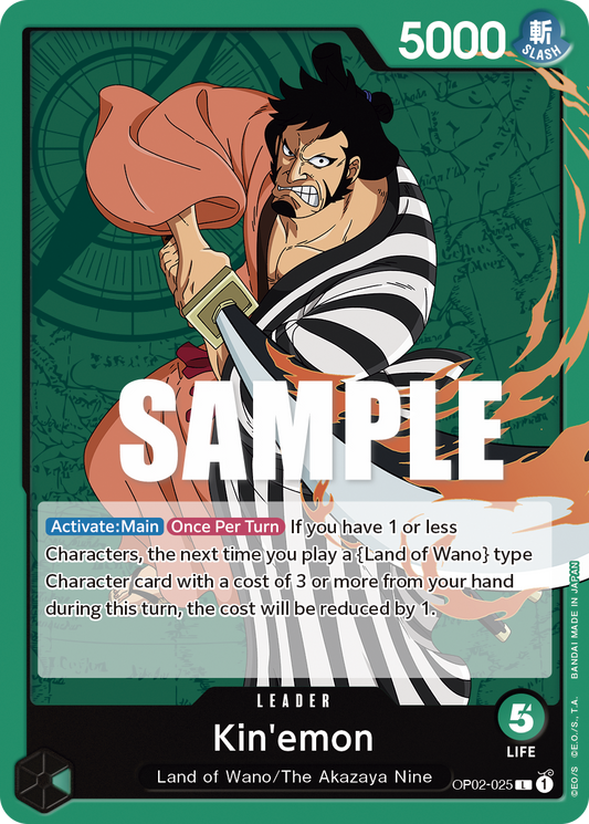 OP02-025 L ENG Kin'emon Carte leader