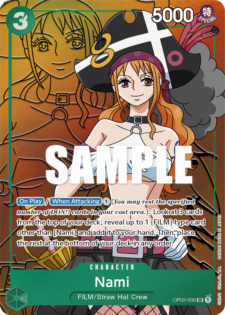 OP02-036 SR ENG Nami Parallel Super Rare Character Card