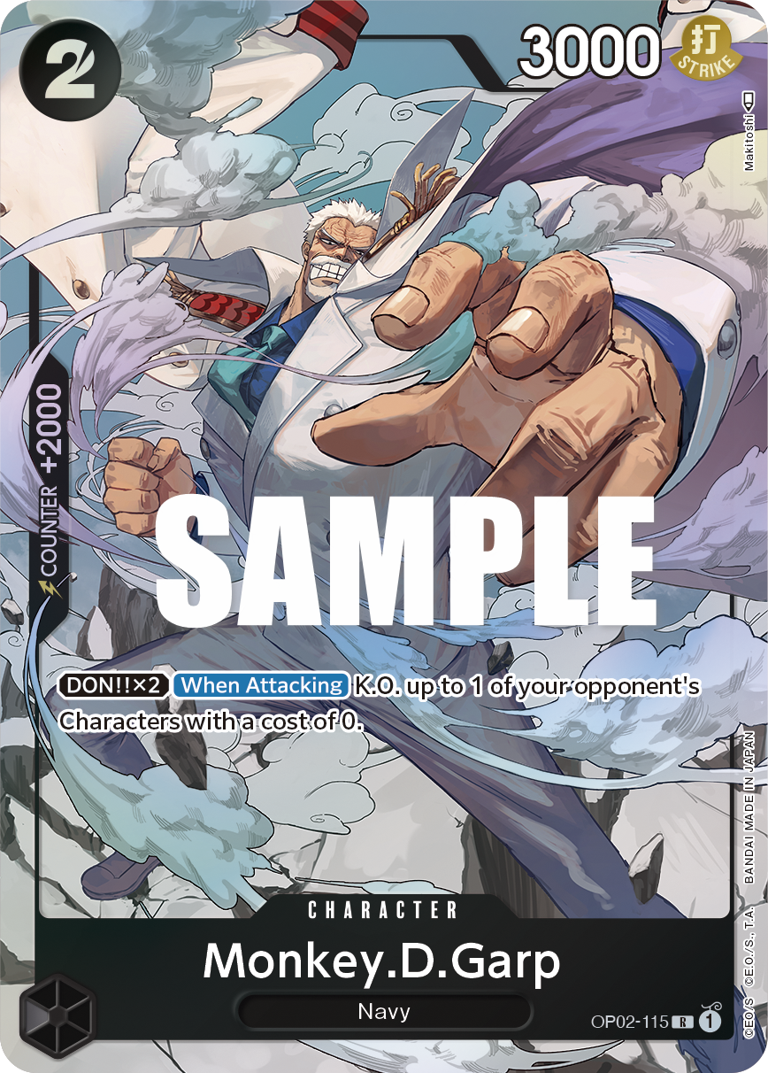 OP02-115 R ENG Monkey D. Garp Parallel Rare Character Card
