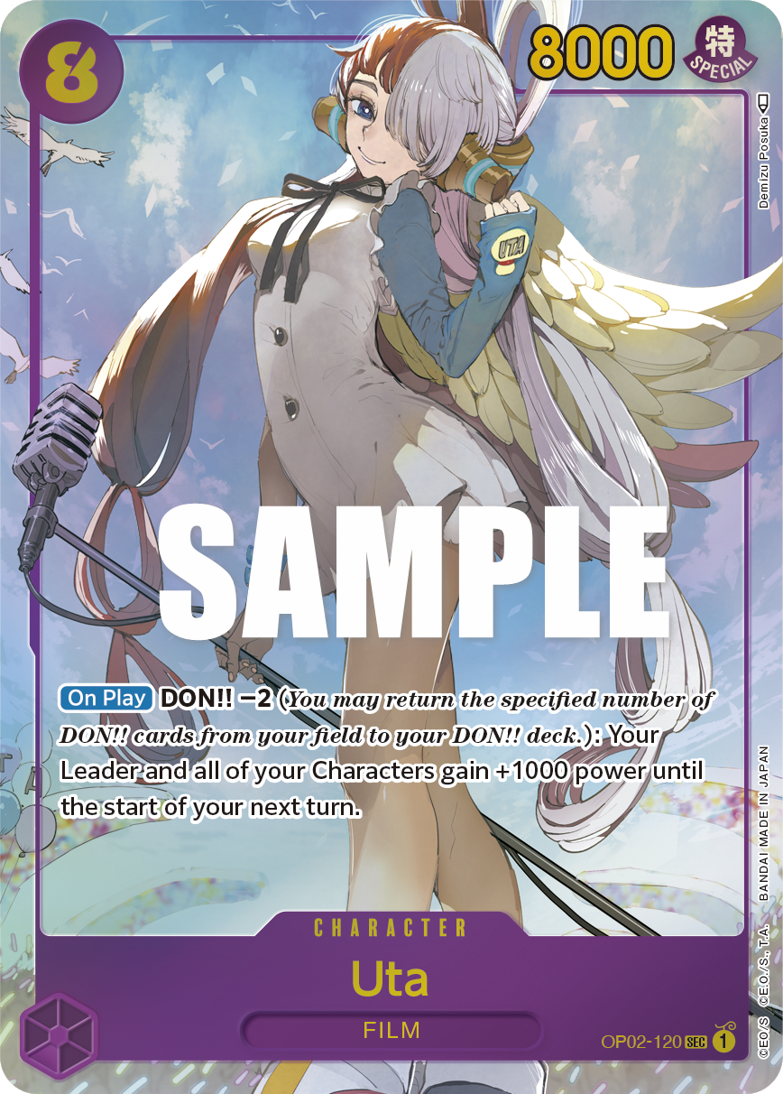 OP02-120 SEC ENG Uta Parallel Character Card Secret rare