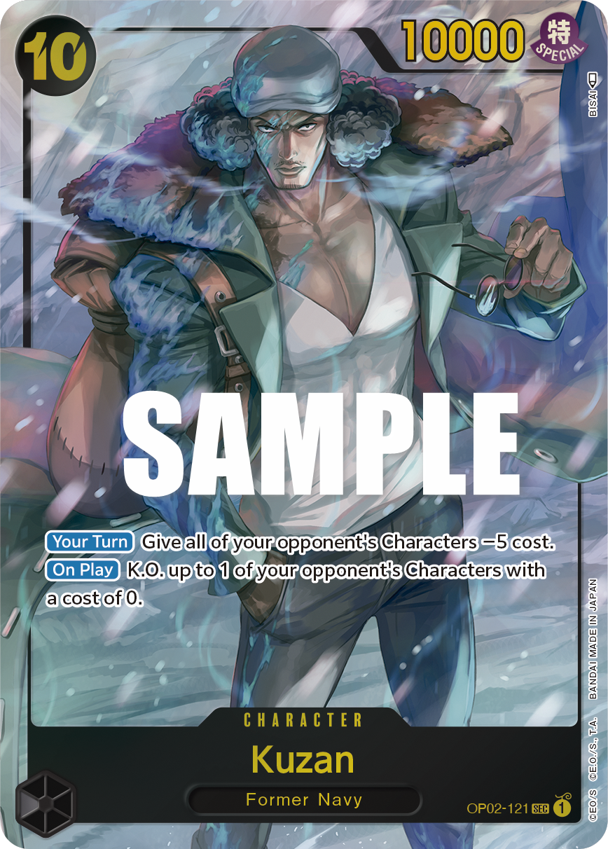 OP02-121 SEC ENG Kuzan Parallel Character Card Secret rare