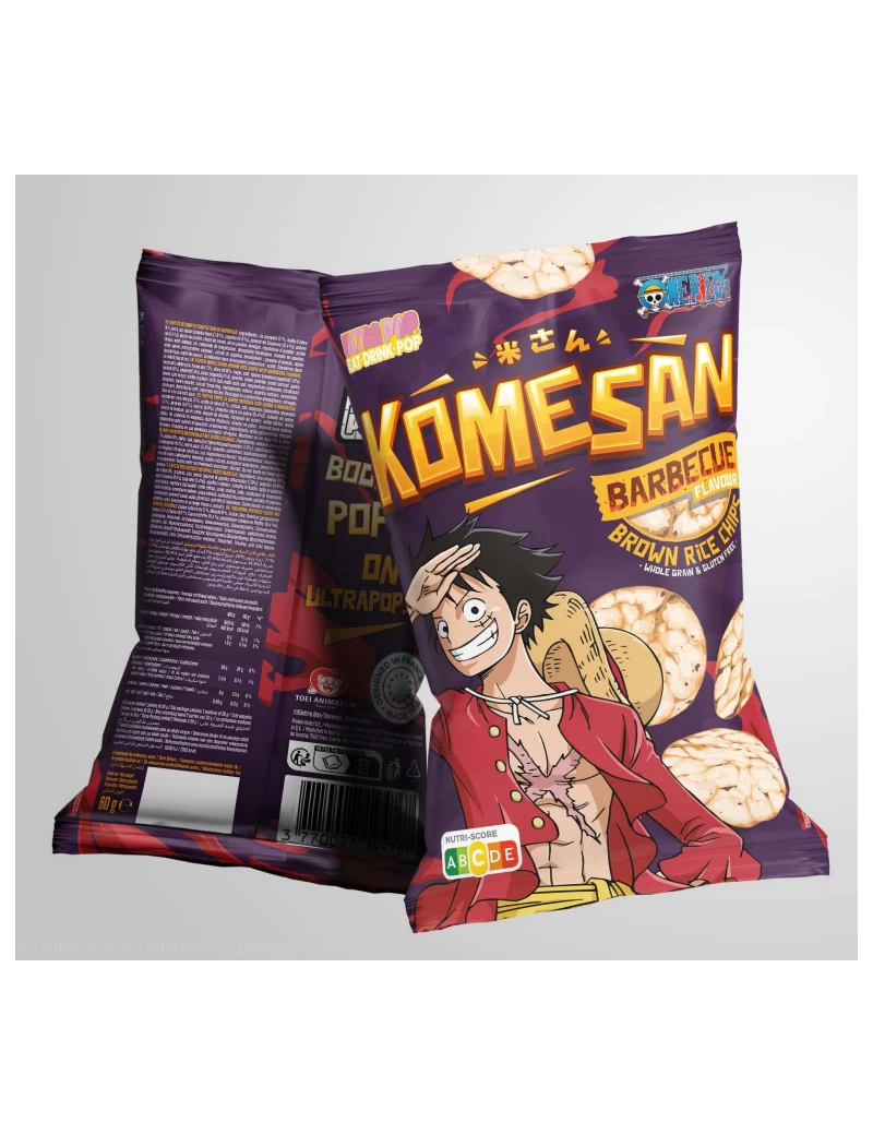 Komesan One Piece - Luffy - Barbecue flavor brown rice chips