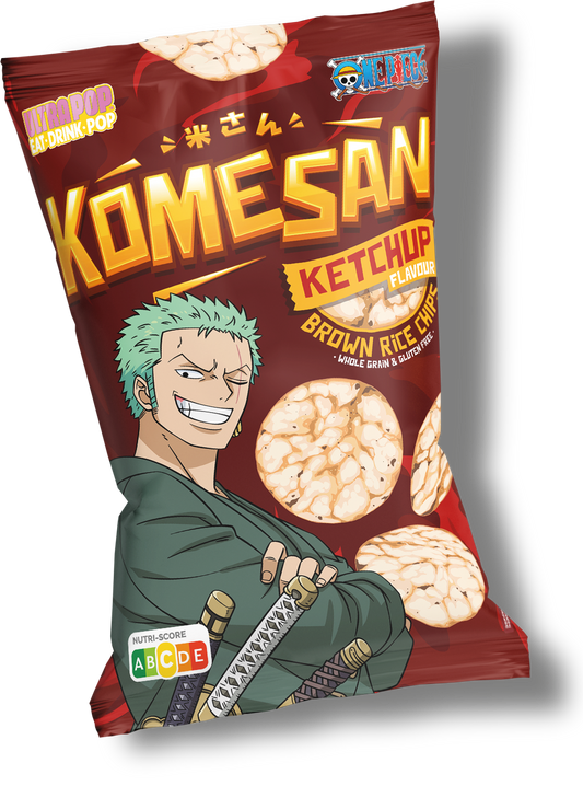 Komesan One Piece - Zoro - Wholegrain rice chips with ketchup flavor
