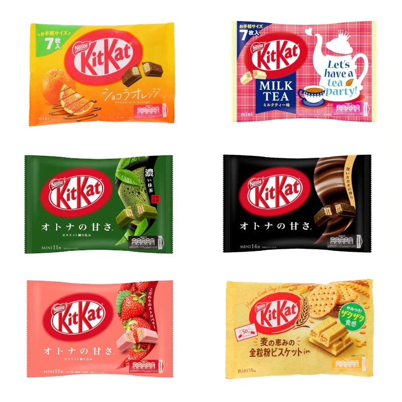 Set of 6 flavors of mini Japanese KitKat