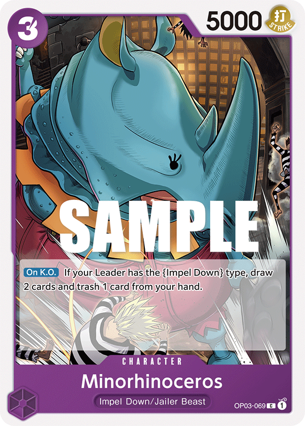 OP03-069 C ENG Minorhinoceros Common Character Card