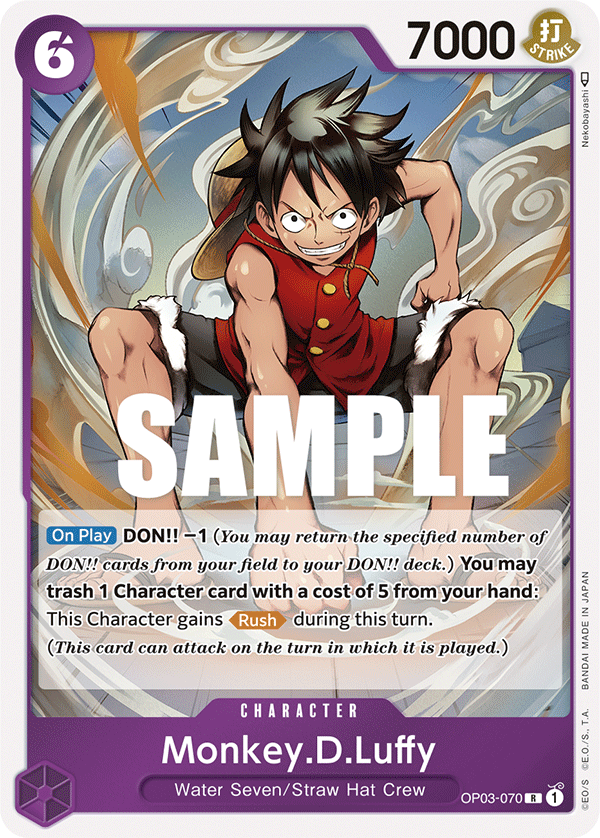 OP03-070 R ENG Monkey D. Luffy Carte personnage rare