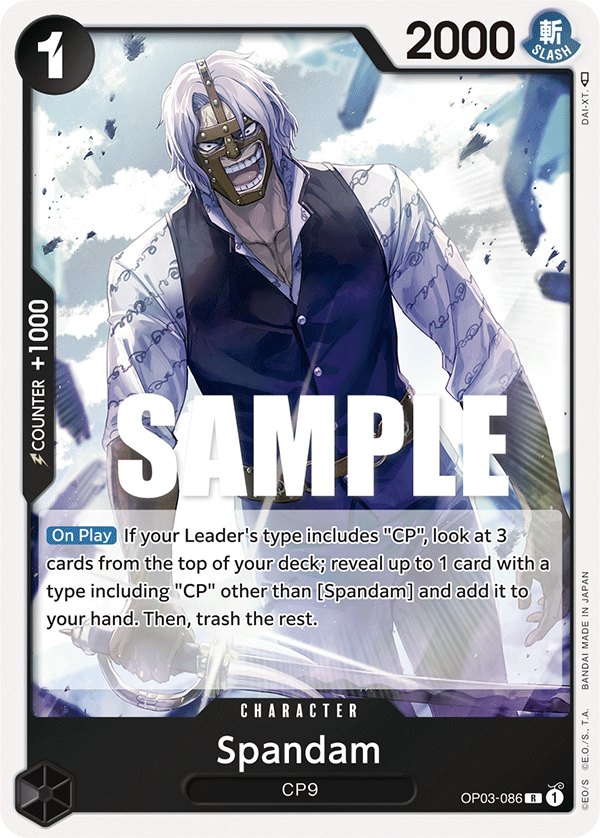 OP03-086 R ENG Spandam Rare Character Card