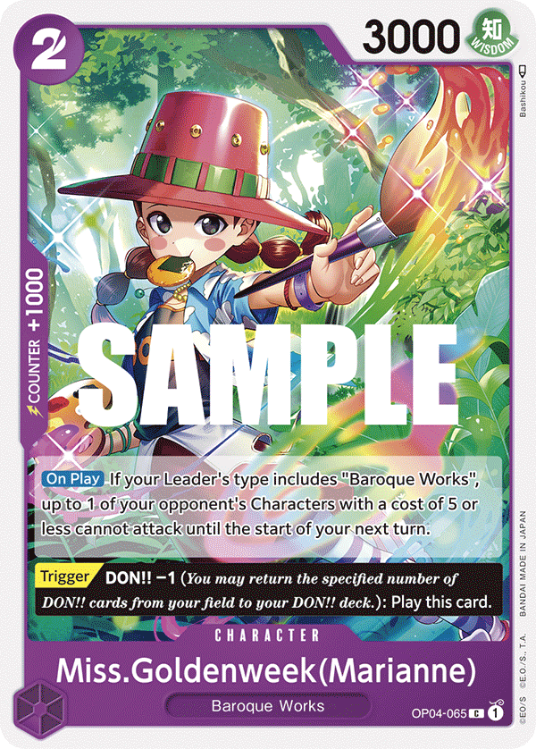 OP04-065 C ENG Miss Goldenweek (Marianne) Common Character Card