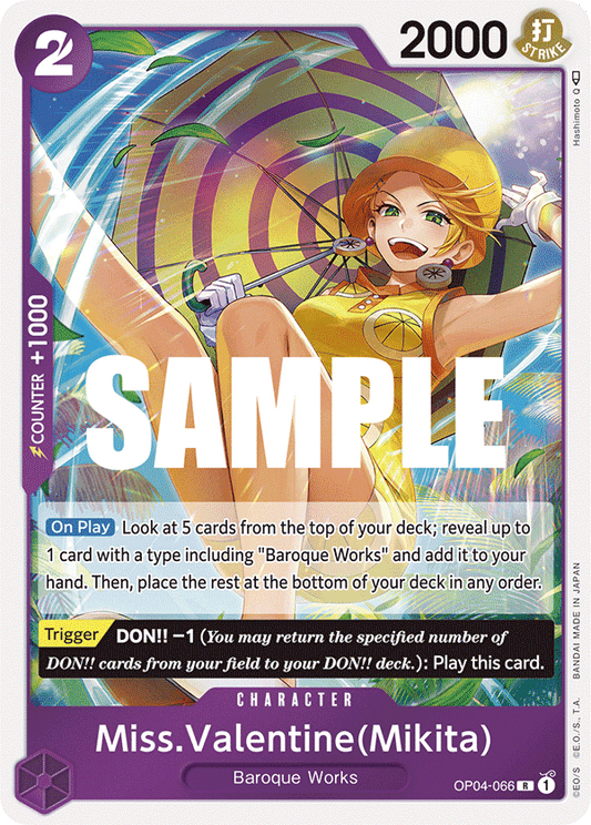 OP04-066 R ENG Miss Valentine (Mikita) Rare Character Card