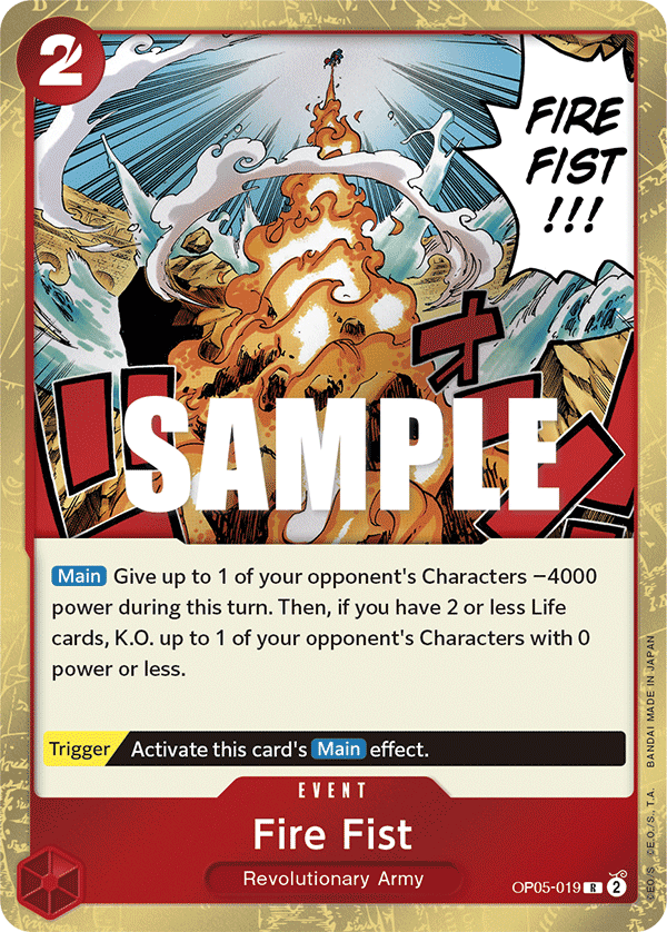 OP05-019 R ENG Fire Fist Rare Event Card