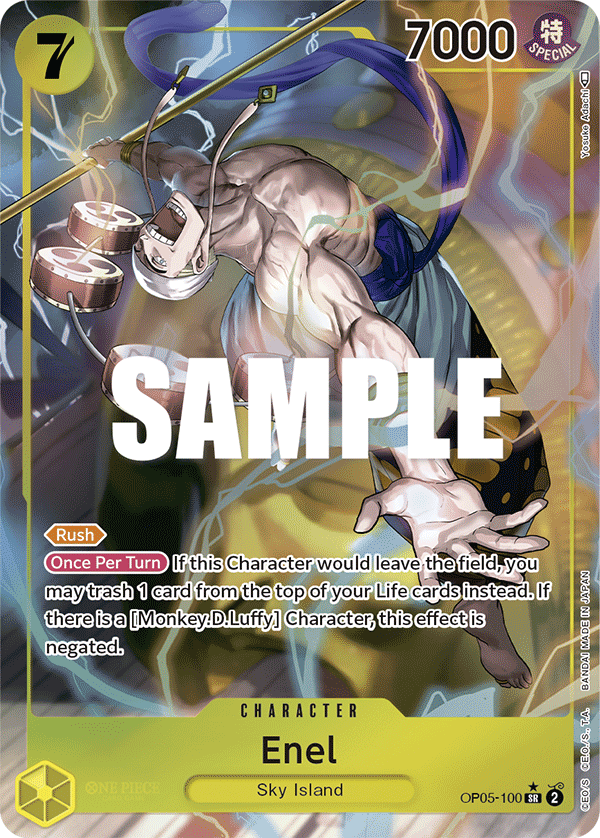 OP05-100 SR ENG Enel Super Rare Character Card (Parallel)