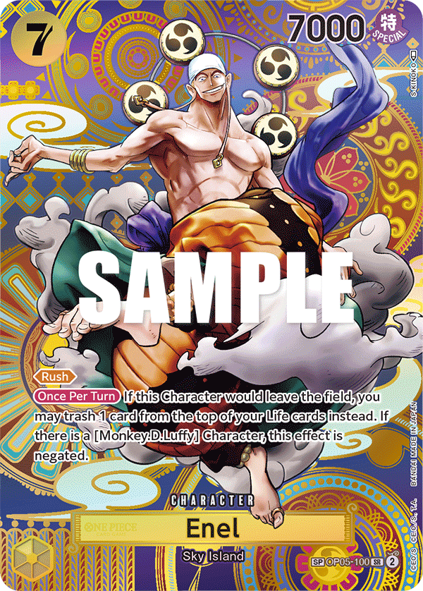 OP05-100 SR SP ENG Enel Super Rare Character Card (Parallel Special)