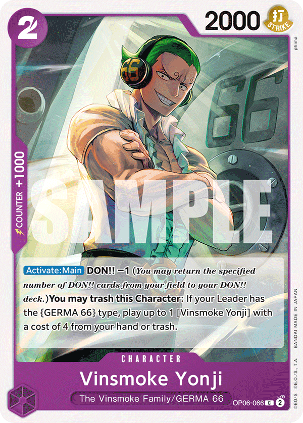 OP06-066 C ENG Vinsmoke Yonji Carte personnage commune