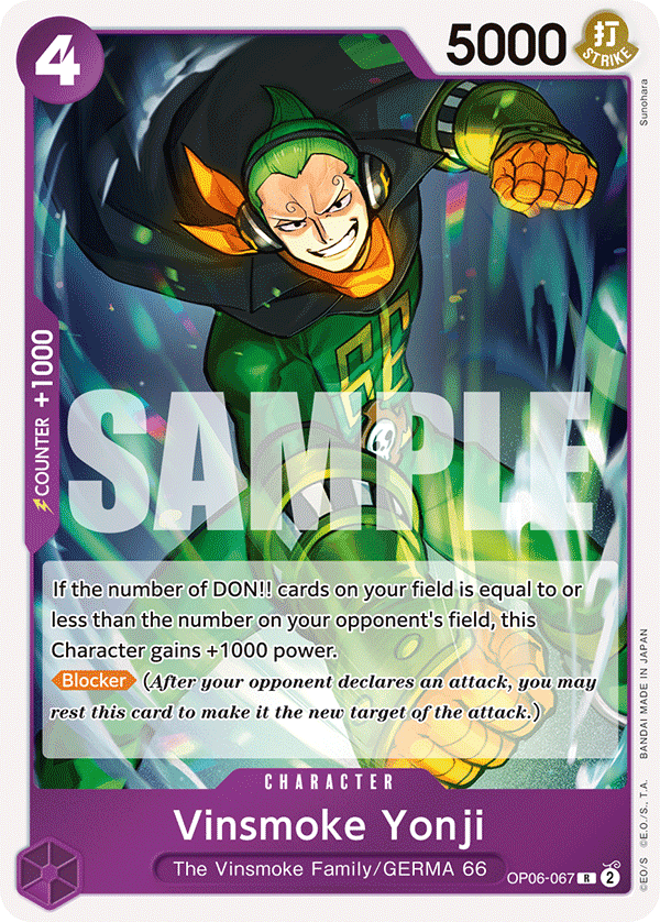 OP06-067 R ENG Vinsmoke Yonji Rare Character Card