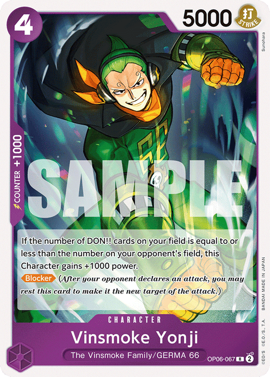 OP06-067 R ENG Vinsmoke Yonji Rare Character Card