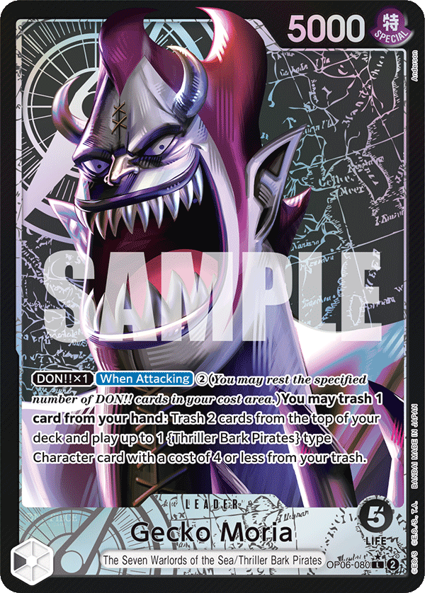 OP06-080 L ENG Gecko Moria (Parallel) Leader Card