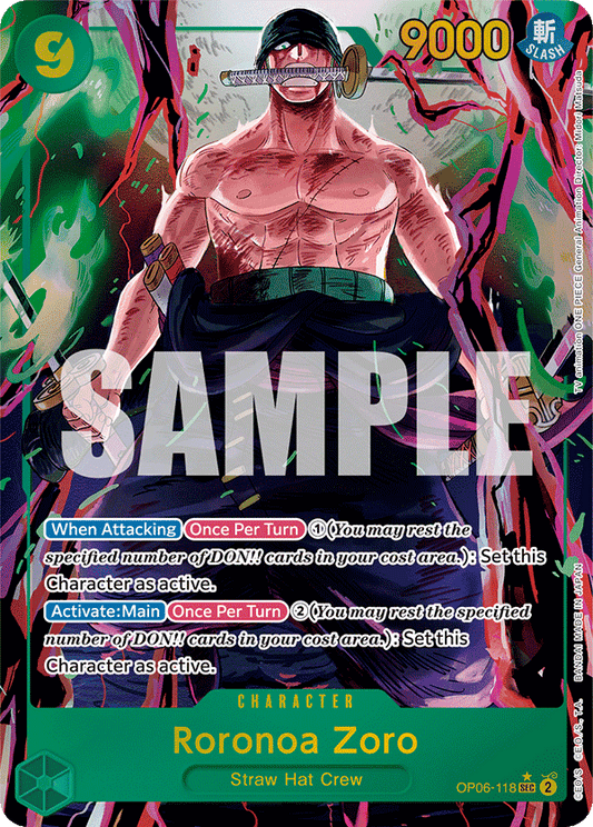 OP06-118 SEC ENG Roronoa Zoro (Parallèle) Carte personnage secret rare