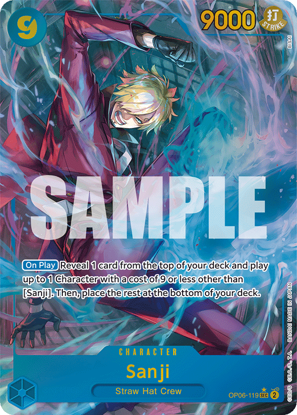 OP06-119 SEC ENG Sanji (Parallel) Rare Secret Character Card