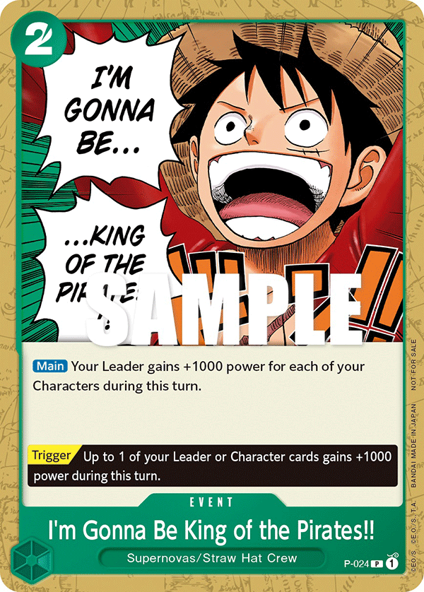 P-024 P ENG I'm Gonna Be King of the Pirates!! Carte évènement promotionnelle