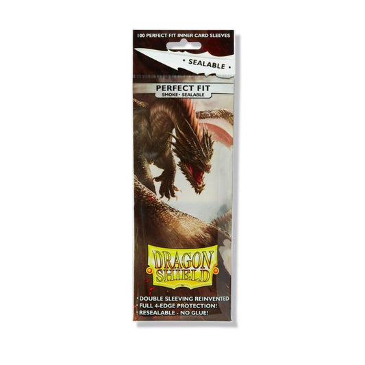 Dragon Shield - 100 Perfect Fit Card Sleeves - Standard Resealable Clear/Smoke