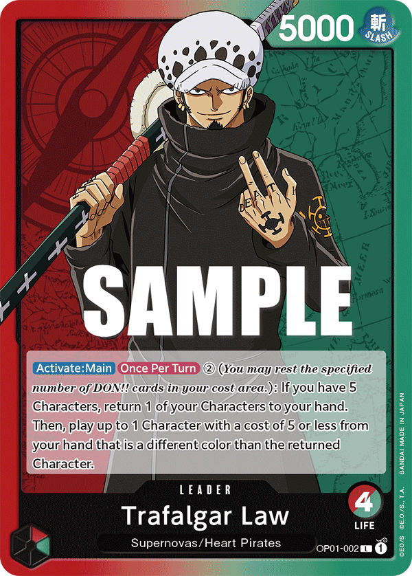 OP01-002 L ENG Trafalgar Law Carte leader