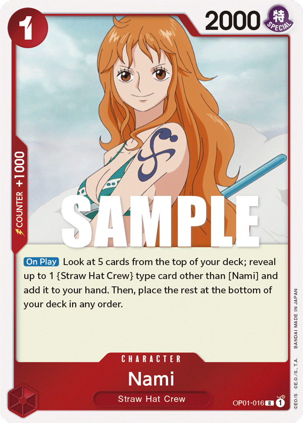 OP01-016 R ENG Nami Rare Character Card