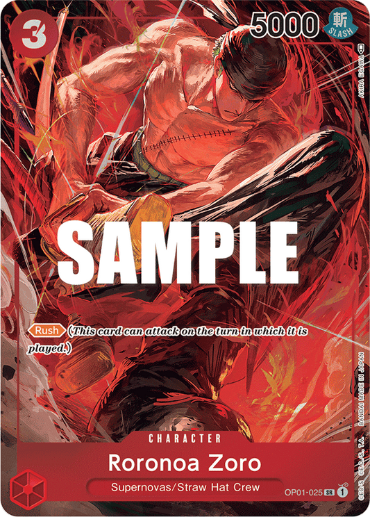 OP01-025 SR ENG Roronoa Zoro Parallel Super Rare Character Card