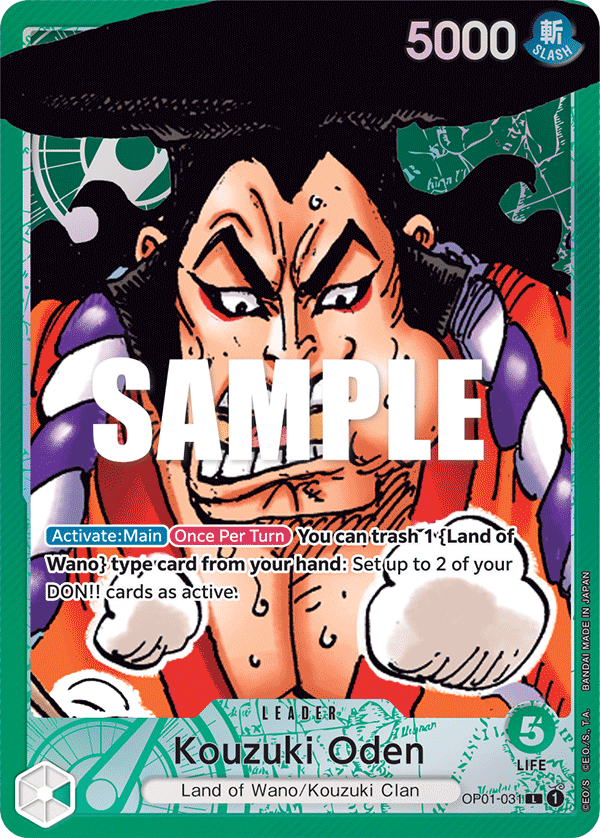 OP01-031 L ENG Kouzuki Oden Parallèle Carte leader