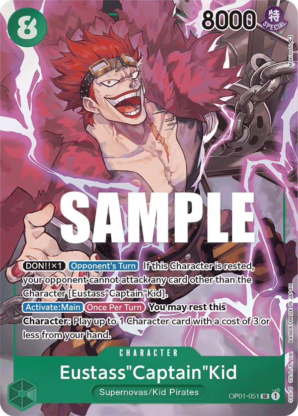 OP01-051 SR ENG Eustass "Captain" Kid Parallel Super Rare Character Card