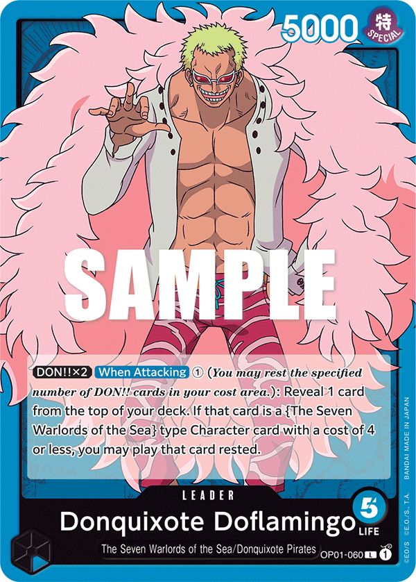 OP01-060 L ENG Donquixote Doflamingo Leader Card