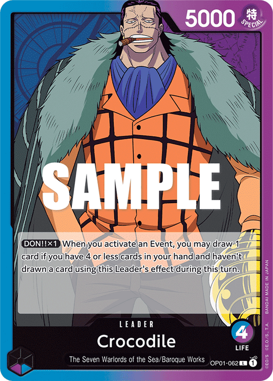 OP01-062 L ENG Crocodile Leader card